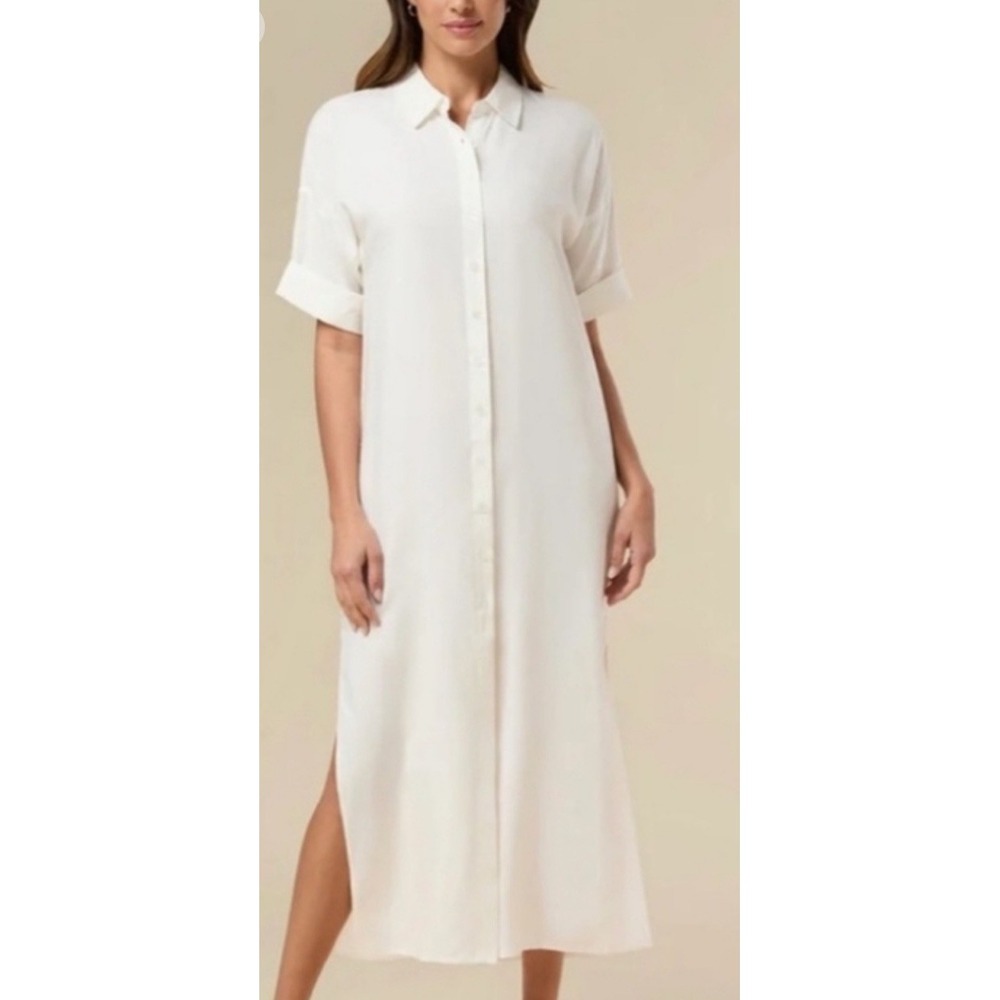 Rachel Parcell Women's White Shirt Dress Maxi Size S Button Up